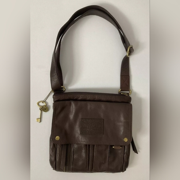 Fossil Long Live Vintage Brown Leather Crossbody Bag Issue 54 - Picture 1 of 5